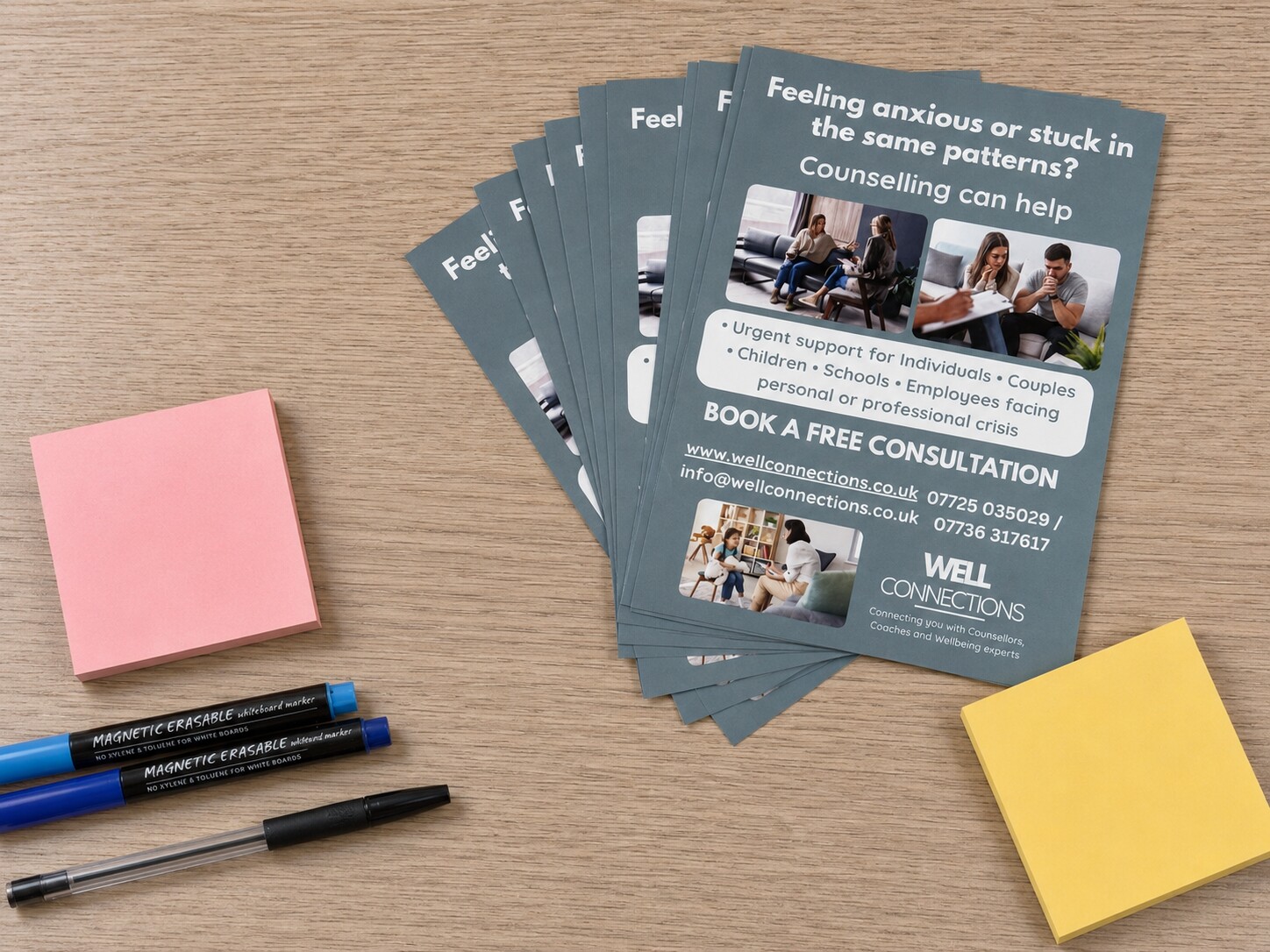 Workshop materials from a Well Connections mental health and wellbeing training session